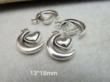 100 PCS Tibetan Silver Moon Heart Charms Pendant 13*18mm DIY Jewelry Findings