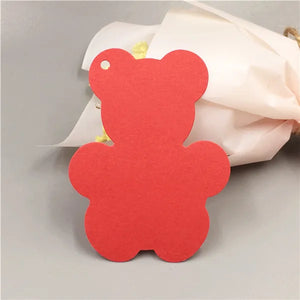 100 Pcs Little Bear Tags Paper Cards DIY Bookmark Gift Card Pendant