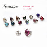 8mm Crystal Rhinestone Metal Rivets Studs for Clothing Crafting