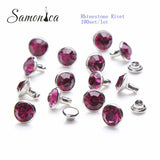 8mm Crystal Rhinestone Metal Rivets Studs for Clothing Crafting