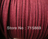 100 YARD Wine Red Faux Suede Cord Flat Leather Cord DIY Necklace Bracelets