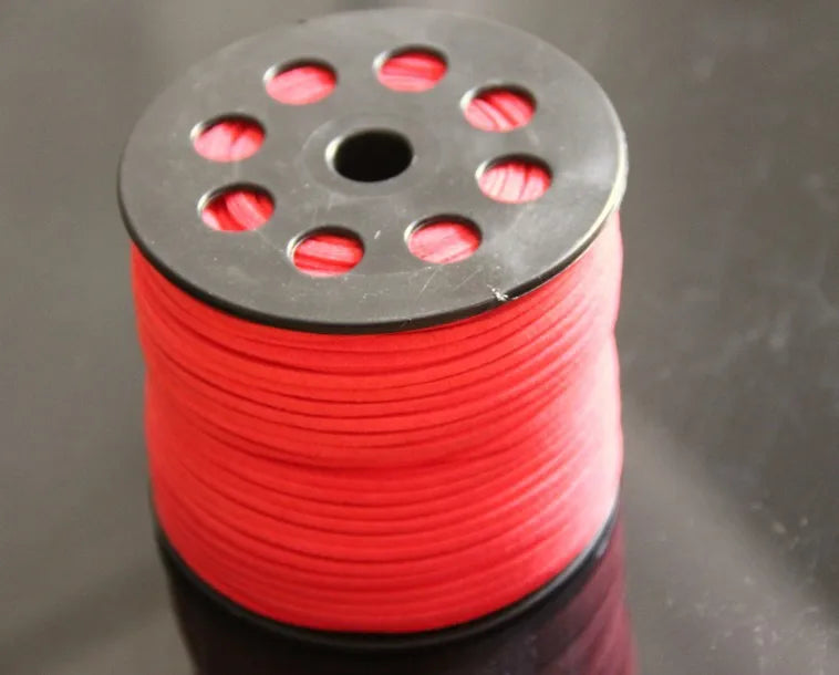 100 Yard 92 Meters Red Flat Faux Suede Cord for Necklace/Bracelet