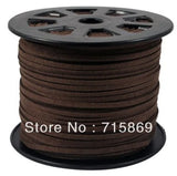 100 Yard Jewelry DIY Brown 3mm Faux Suede Cord Lace Leather Flat