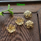 100 pcs Copper Filigree Bead Caps, 10mm Beads, Jewelry Supplies