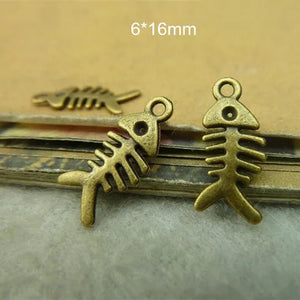 100 pcs Fish Bone Charms DIY Jewelry Findings
