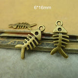 100 pcs Fish Bone Charms DIY Jewelry Findings