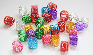 1000Pcs Plated Flower Filigree Hair Dreadlock Bead Cuff Clip 8x9mm Dia.