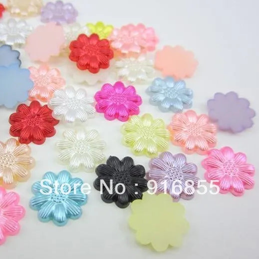 1000pcs 12mm Mixed Sunflower Pearl Beads DIY Decoration