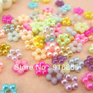 1000pcs Mixed Flower Shape Pearl Beads DIY Decoration