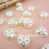 1000pcs 10mm Ivory Heart Craft Flatback Pearl Beads Spot Drill
