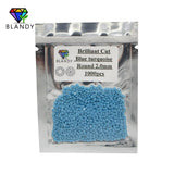 1000pcs 5A 1.0-3.0mm Round Synthetic Nano Turquoise Stone Gems