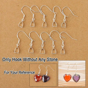 100PCS 925 Silver Crystal Beads Earrings Jewelry Findings