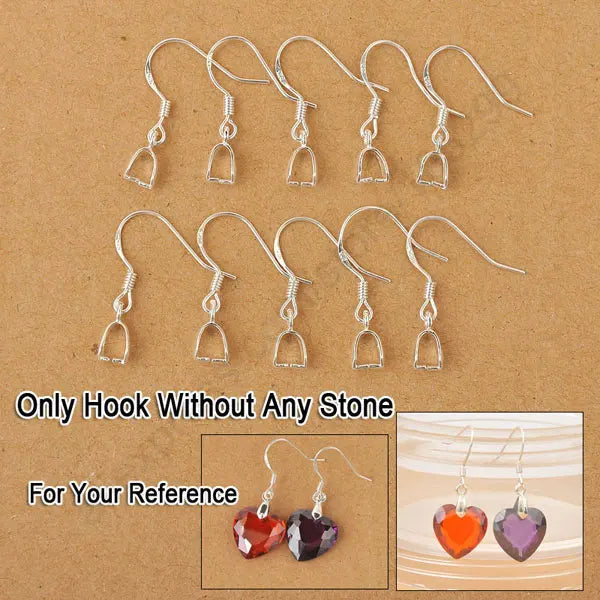 100PCS 925 Silver Crystal Beads Earrings Jewelry Findings