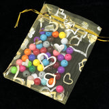 100Pcs 20x30cm Hearts Wedding Gift Bag Organza Favor Jewelry Packaging Pouches