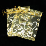 100Pcs 20x30cm Hearts Wedding Gift Bag Organza Favor Jewelry Packaging Pouches