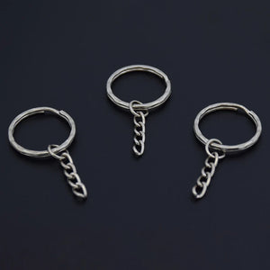 100Pcs 25mm Metal Key Ring Chains DIY Charms Keychain Jewelry