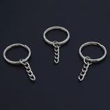 100Pcs 25mm Metal Key Ring Chains DIY Charms Keychain Jewelry