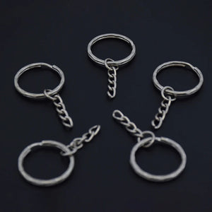 100Pcs 25mm Metal Key Ring Chains DIY Charms Keychain Jewelry