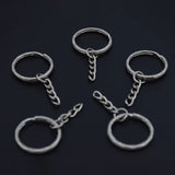100Pcs 25mm Metal Key Ring Chains DIY Charms Keychain Jewelry