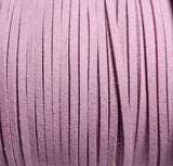 100Yds 3x1.5mm Light Lilac Plum Faux Suede Cord
