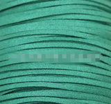 100Yds Glitter Metallic Sea Green Flat Faux Leather Suede Cord