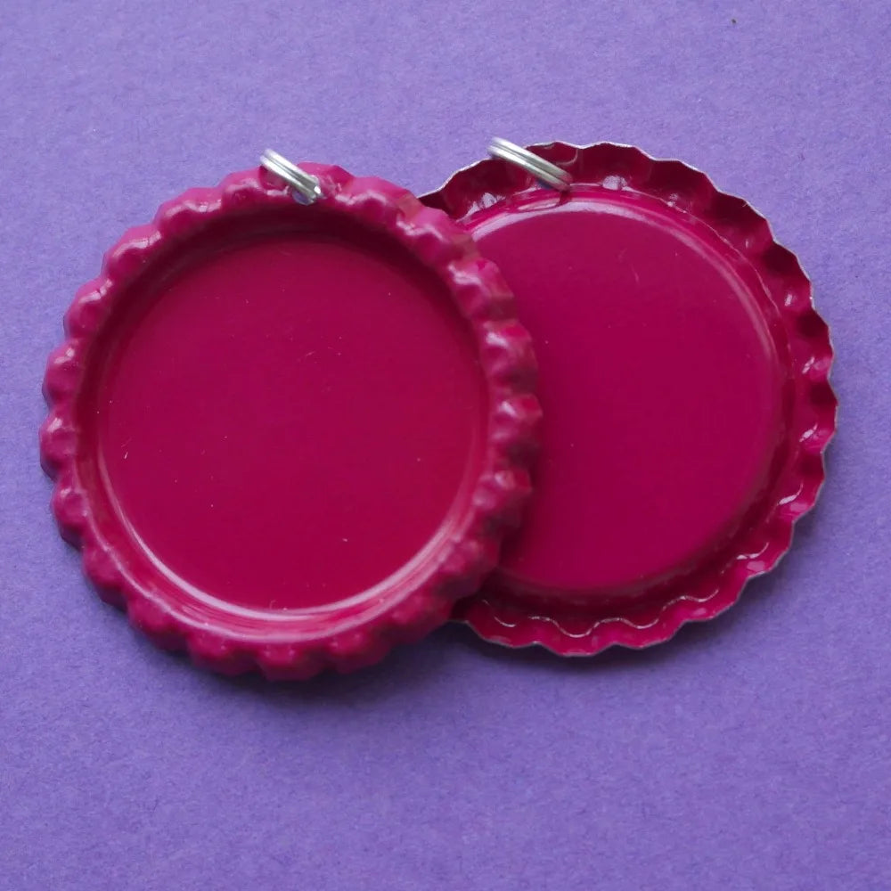 100pcs Double Side Colored Bottle Caps With Hole And Ring