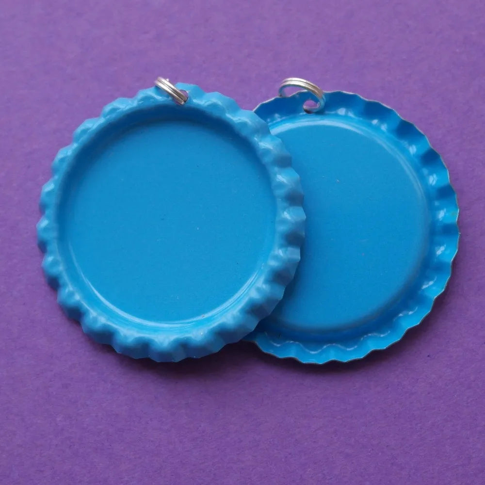 100pcs Double Side Colored Bottle Caps With Hole And Ring