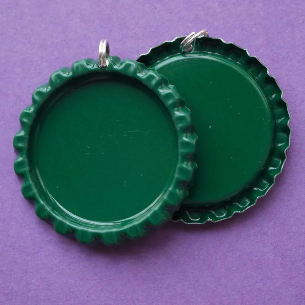100pcs Double Side Colored Bottle Caps With Hole And Ring