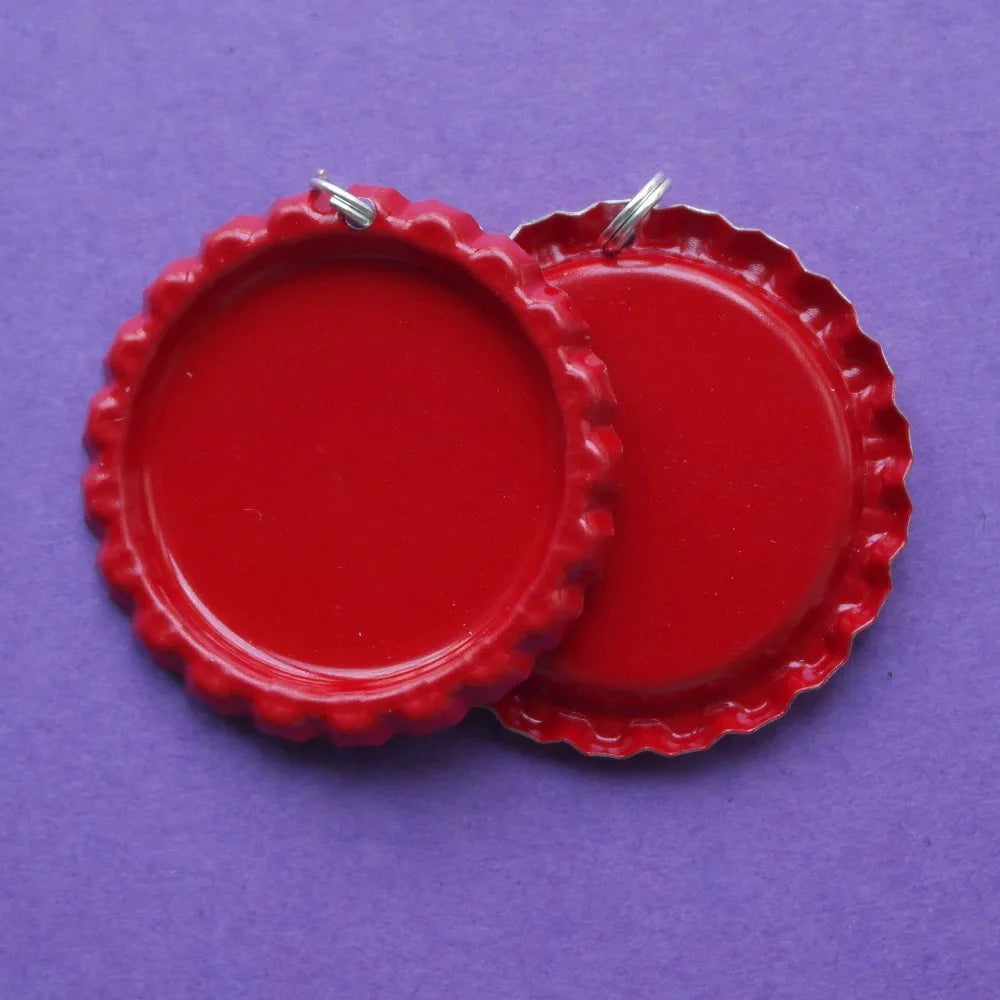100pcs Double Side Colored Bottle Caps With Hole And Ring
