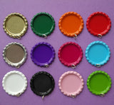 100pcs Double Side Colored Bottle Caps With Hole And Ring