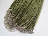 100pcs 18in Army Green Organza Ribbon Wax Cotton Necklace Cord
