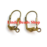 100pcs Leverback Earring Hooks 10x18mm Antique Bronze Plated with 6mm Collet