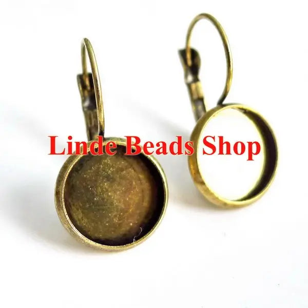 100pcs Antique Bronze Leverback Earring Hooks 14x20mm
