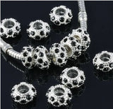 100pcs Rhinestone Spacers Beads Charm Bracelets 10x6mm