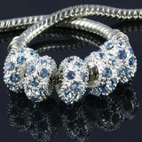 100pcs Silver Plated Rhinestone Spacers 10x6mm