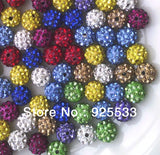 100pcs 10mm Mix Colors Crystal Rhinestone DISCO Balls Loose Beads DIY