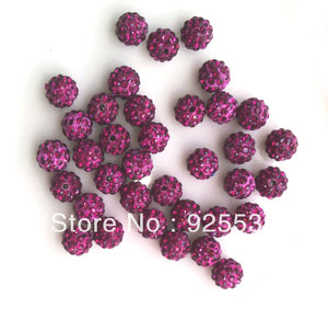 100pcs 10mm Plum Clay Crystal Rhinestone Disco Balls DIY
