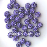 100pcs 10mm Purple Clay Crystal Rhinestone Disco Balls DIY