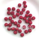 100pcs 10mm Red Clay Crystal Rhinestone Disco Balls Loose Beads DIY