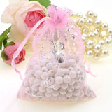 100pcs Pink Butterfly Organza Gift Bags 9x12cm