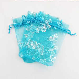 100pcs Butterfly Organza Bags 9x12cm Jewelry Gift Packaging Pouches