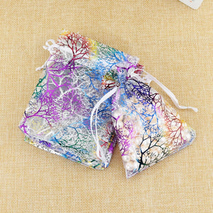 100pcs Coralline Organza Bag 7x9cm Jewelry Pouch Favor Gift Packaging