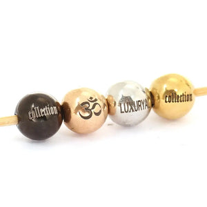 10PCS Stainless Steel Logo Beads for Bracelet Making, 8mm & 10mm