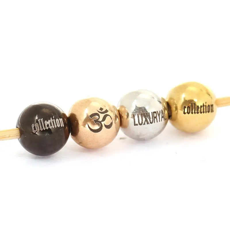 10PCS Stainless Steel Logo Beads for Bracelet Making, 8mm & 10mm