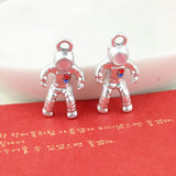 10PCs 13*25MM Dull Silver 3D Spaceman Pendants DIY Jewelry Findings