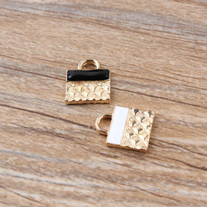 10PCs Handbag Shape Bracelet Necklace Charm DIY Jewelry Findings