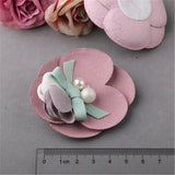 10PCs Fabric Round Pearls Core Decorated Cotton Jewelry Flowers DIY