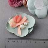 10PCs Fabric Round Pearls Core Decorated Cotton Jewelry Flowers DIY