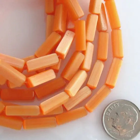 10Pcs 4x13mm Orange Tube Cats Eye Loose Beads for DIY Jewelry Making