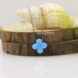 10mm Opal Flower Pendant with Sterling Silver Necklace